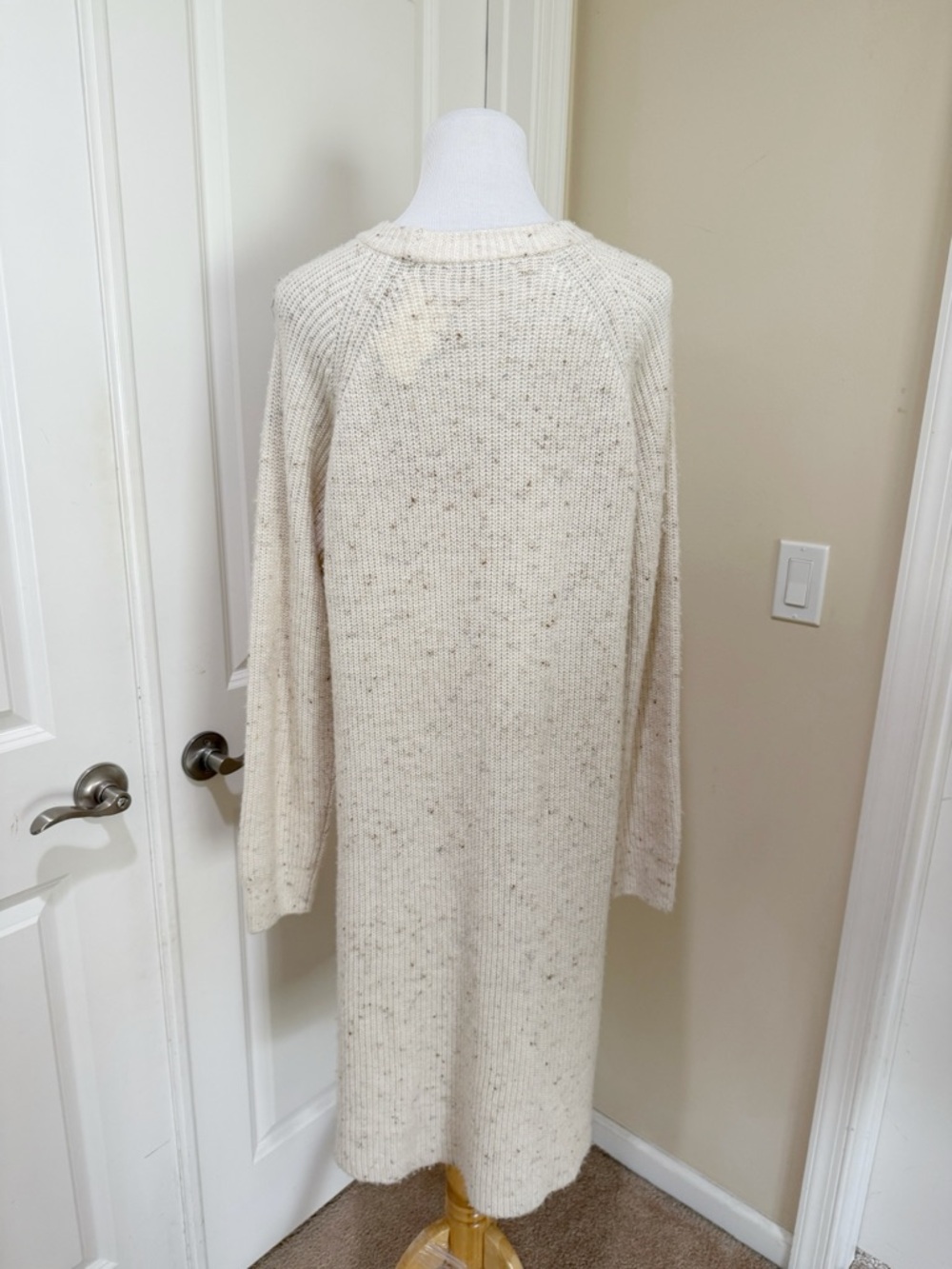 NWT Madewell Curved Hem Soft Cozy Wool Sweater Dress in Donegal Pearl Size XL - Picture 6 of 8